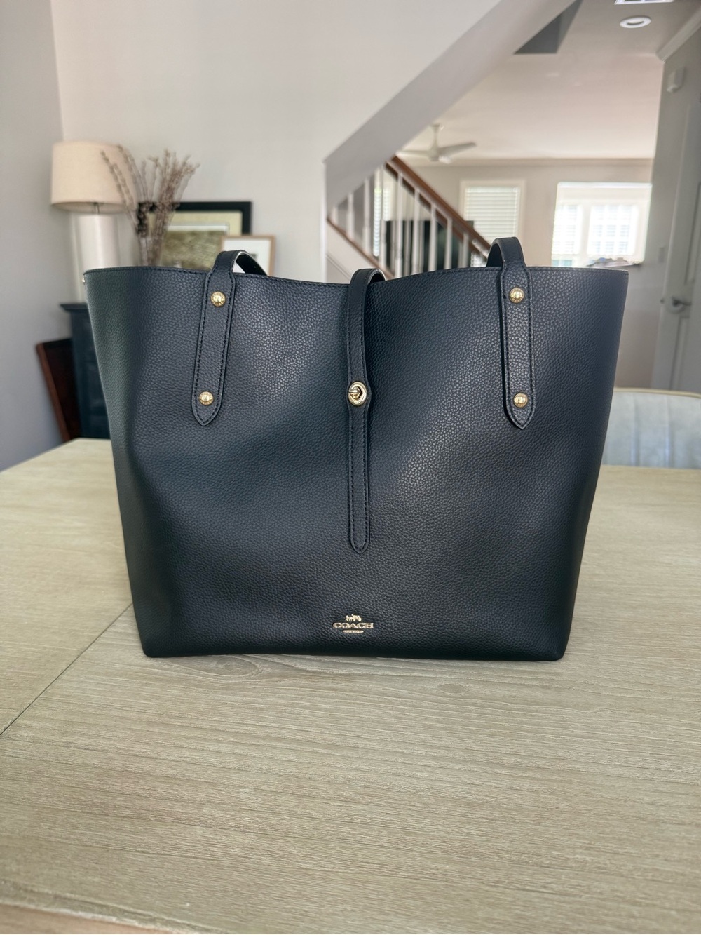 Coach Black Leather Market Tote